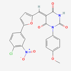 molecular formula C22H14ClN3O7 B4890134 5-{[5-(4-chloro-3-nitrophenyl)-2-furyl]methylene}-1-(4-methoxyphenyl)-2,4,6(1H,3H,5H)-pyrimidinetrione 