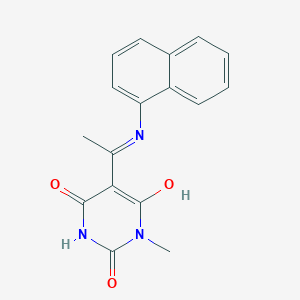 molecular formula C17H15N3O3 B4890141 1-methyl-5-[1-(1-naphthylamino)ethylidene]-2,4,6(1H,3H,5H)-pyrimidinetrione 