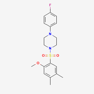 molecular formula C19H23FN2O3S B4890168 1-(4-fluorophenyl)-4-[(2-methoxy-4,5-dimethylphenyl)sulfonyl]piperazine 