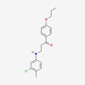molecular formula C19H22ClNO2 B4890175 3-[(3-chloro-4-methylphenyl)amino]-1-(4-propoxyphenyl)-1-propanone 