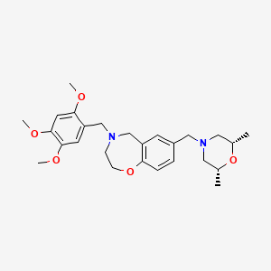molecular formula C26H36N2O5 B4890180 7-{[(2R*,6S*)-2,6-dimethyl-4-morpholinyl]methyl}-4-(2,4,5-trimethoxybenzyl)-2,3,4,5-tetrahydro-1,4-benzoxazepine 