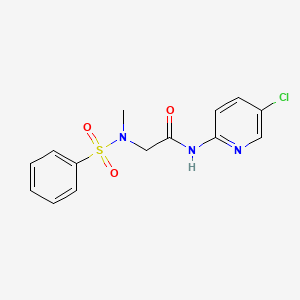 molecular formula C14H14ClN3O3S B4890192 N~1~-(5-chloro-2-pyridinyl)-N~2~-methyl-N~2~-(phenylsulfonyl)glycinamide 