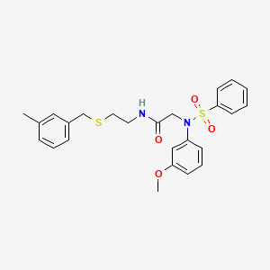 molecular formula C25H28N2O4S2 B4890198 N~2~-(3-methoxyphenyl)-N~1~-{2-[(3-methylbenzyl)thio]ethyl}-N~2~-(phenylsulfonyl)glycinamide 