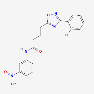 molecular formula C18H15ClN4O4 B4890210 4-[3-(2-chlorophenyl)-1,2,4-oxadiazol-5-yl]-N-(3-nitrophenyl)butanamide 