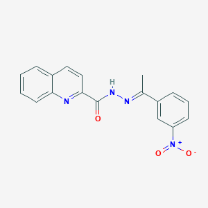 molecular formula C18H14N4O3 B4890252 N'-[1-(3-nitrophenyl)ethylidene]-2-quinolinecarbohydrazide 