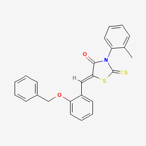 molecular formula C24H19NO2S2 B4890268 5-[2-(benzyloxy)benzylidene]-3-(2-methylphenyl)-2-thioxo-1,3-thiazolidin-4-one 