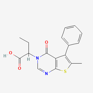 2-(6-methyl-4-oxo-5-phenylthieno[2,3-d]pyrimidin-3(4H)-yl)butanoic acid
