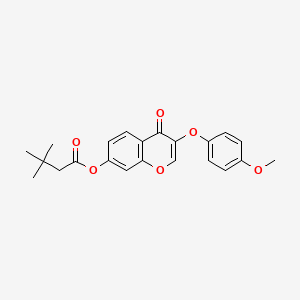 molecular formula C22H22O6 B4890296 3-(4-methoxyphenoxy)-4-oxo-4H-chromen-7-yl 3,3-dimethylbutanoate 