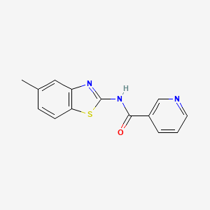 molecular formula C14H11N3OS B4890302 N-(5-methyl-1,3-benzothiazol-2-yl)nicotinamide 