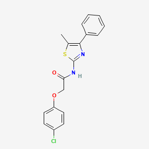 molecular formula C18H15ClN2O2S B4890321 2-(4-chlorophenoxy)-N-(5-methyl-4-phenyl-1,3-thiazol-2-yl)acetamide 
