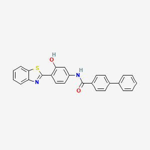 molecular formula C26H18N2O2S B4890344 N-[4-(1,3-benzothiazol-2-yl)-3-hydroxyphenyl]-4-biphenylcarboxamide 
