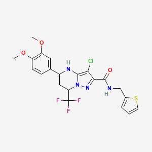 molecular formula C21H20ClF3N4O3S B4890351 3-chloro-5-(3,4-dimethoxyphenyl)-N-(2-thienylmethyl)-7-(trifluoromethyl)-4,5,6,7-tetrahydropyrazolo[1,5-a]pyrimidine-2-carboxamide 