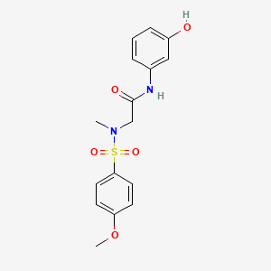 molecular formula C16H18N2O5S B4890358 N~1~-(3-hydroxyphenyl)-N~2~-[(4-methoxyphenyl)sulfonyl]-N~2~-methylglycinamide 