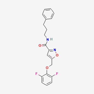 molecular formula C20H18F2N2O3 B4890364 5-[(2,6-difluorophenoxy)methyl]-N-(3-phenylpropyl)-3-isoxazolecarboxamide 