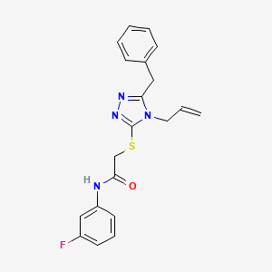 molecular formula C20H19FN4OS B4890376 2-[(4-allyl-5-benzyl-4H-1,2,4-triazol-3-yl)thio]-N-(3-fluorophenyl)acetamide 