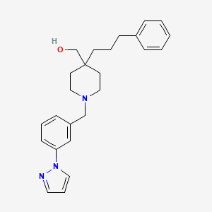 molecular formula C25H31N3O B4890380 {4-(3-phenylpropyl)-1-[3-(1H-pyrazol-1-yl)benzyl]-4-piperidinyl}methanol 