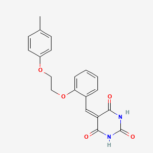 molecular formula C20H18N2O5 B4890381 5-{2-[2-(4-methylphenoxy)ethoxy]benzylidene}-2,4,6(1H,3H,5H)-pyrimidinetrione 
