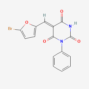 molecular formula C15H9BrN2O4 B4890384 5-[(5-bromo-2-furyl)methylene]-1-phenyl-2,4,6(1H,3H,5H)-pyrimidinetrione 