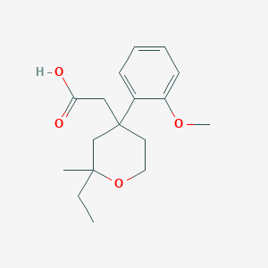 molecular formula C17H24O4 B4890405 [2-ethyl-4-(2-methoxyphenyl)-2-methyltetrahydro-2H-pyran-4-yl]acetic acid 