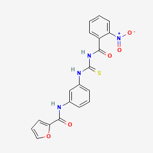 molecular formula C19H14N4O5S B4890420 N-[3-({[(2-nitrobenzoyl)amino]carbonothioyl}amino)phenyl]-2-furamide 
