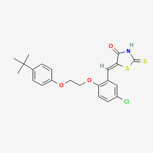 molecular formula C22H22ClNO3S2 B4890449 5-{2-[2-(4-tert-butylphenoxy)ethoxy]-5-chlorobenzylidene}-2-thioxo-1,3-thiazolidin-4-one 