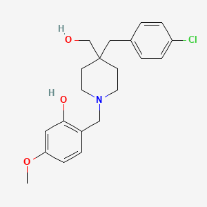 molecular formula C21H26ClNO3 B4890454 2-{[4-(4-chlorobenzyl)-4-(hydroxymethyl)-1-piperidinyl]methyl}-5-methoxyphenol 