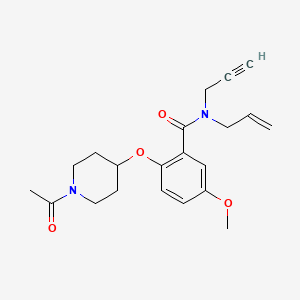 molecular formula C21H26N2O4 B4890468 2-[(1-acetyl-4-piperidinyl)oxy]-N-allyl-5-methoxy-N-2-propyn-1-ylbenzamide 