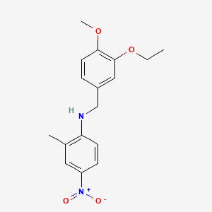 molecular formula C17H20N2O4 B4890502 (3-ethoxy-4-methoxybenzyl)(2-methyl-4-nitrophenyl)amine 