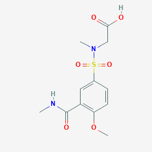molecular formula C12H16N2O6S B4890513 N-({4-methoxy-3-[(methylamino)carbonyl]phenyl}sulfonyl)-N-methylglycine 