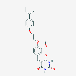 molecular formula C24H26N2O6 B4890517 5-{4-[2-(4-sec-butylphenoxy)ethoxy]-3-methoxybenzylidene}-2,4,6(1H,3H,5H)-pyrimidinetrione 