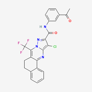 molecular formula C24H16ClF3N4O2 B4890520 N-(3-acetylphenyl)-11-chloro-7-(trifluoromethyl)-5,6-dihydrobenzo[h]pyrazolo[5,1-b]quinazoline-10-carboxamide 