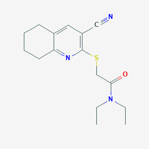 molecular formula C16H21N3OS B4890521 2-[(3-cyano-5,6,7,8-tetrahydro-2-quinolinyl)thio]-N,N-diethylacetamide 