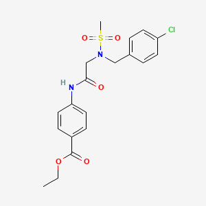 molecular formula C19H21ClN2O5S B4890531 ethyl 4-{[N-(4-chlorobenzyl)-N-(methylsulfonyl)glycyl]amino}benzoate 