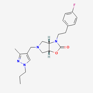 molecular formula C21H27FN4O2 B4890540 (3aS*,6aR*)-3-[2-(4-fluorophenyl)ethyl]-5-[(3-methyl-1-propyl-1H-pyrazol-4-yl)methyl]hexahydro-2H-pyrrolo[3,4-d][1,3]oxazol-2-one 