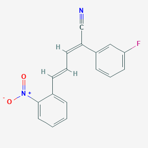 molecular formula C17H11FN2O2 B4890553 2-(3-fluorophenyl)-5-(2-nitrophenyl)-2,4-pentadienenitrile 