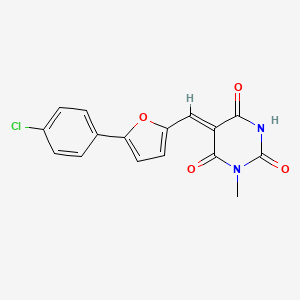molecular formula C16H11ClN2O4 B4890571 5-{[5-(4-chlorophenyl)-2-furyl]methylene}-1-methyl-2,4,6(1H,3H,5H)-pyrimidinetrione 
