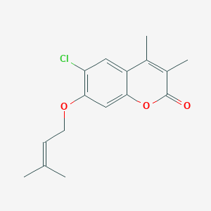 molecular formula C16H17ClO3 B4890588 6-chloro-3,4-dimethyl-7-[(3-methyl-2-buten-1-yl)oxy]-2H-chromen-2-one 