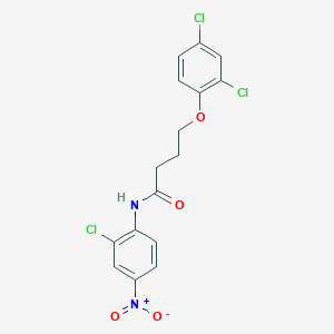 molecular formula C16H13Cl3N2O4 B4890592 N-(2-chloro-4-nitrophenyl)-4-(2,4-dichlorophenoxy)butanamide 