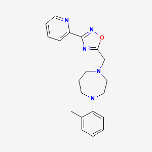 molecular formula C20H23N5O B4890593 1-(2-methylphenyl)-4-{[3-(2-pyridinyl)-1,2,4-oxadiazol-5-yl]methyl}-1,4-diazepane 