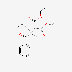 molecular formula C22H30O5 B4890612 diethyl 2-ethyl-3-isopropyl-2-(4-methylbenzoyl)-1,1-cyclopropanedicarboxylate 