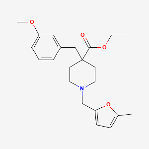 molecular formula C22H29NO4 B4890619 ethyl 4-(3-methoxybenzyl)-1-[(5-methyl-2-furyl)methyl]-4-piperidinecarboxylate 