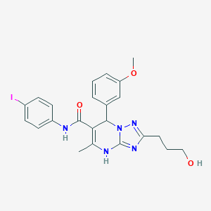 2-(3-hydroxypropyl)-N-(4-iodophenyl)-7-(3-methoxyphenyl)-5-methyl-4,7-dihydro[1,2,4]triazolo[1,5-a]pyrimidine-6-carboxamide