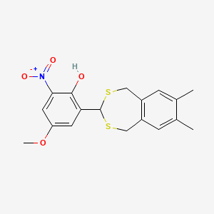 molecular formula C18H19NO4S2 B4890622 2-(7,8-dimethyl-1,5-dihydro-2,4-benzodithiepin-3-yl)-4-methoxy-6-nitrophenol 