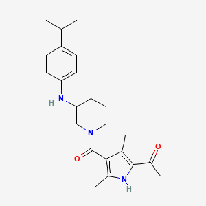 molecular formula C23H31N3O2 B4890629 1-[4-({3-[(4-isopropylphenyl)amino]-1-piperidinyl}carbonyl)-3,5-dimethyl-1H-pyrrol-2-yl]ethanone 