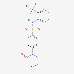 molecular formula C18H17F3N2O3S B4890664 4-(2-oxo-1-piperidinyl)-N-[2-(trifluoromethyl)phenyl]benzenesulfonamide 