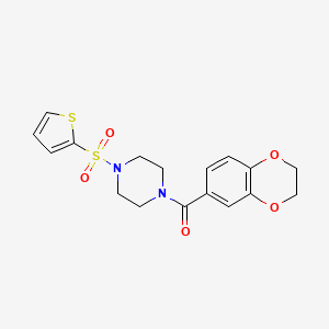 molecular formula C17H18N2O5S2 B4890677 1-(2,3-dihydro-1,4-benzodioxin-6-ylcarbonyl)-4-(2-thienylsulfonyl)piperazine 