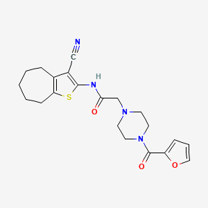 molecular formula C21H24N4O3S B4890693 N-(3-cyano-5,6,7,8-tetrahydro-4H-cyclohepta[b]thien-2-yl)-2-[4-(2-furoyl)-1-piperazinyl]acetamide 