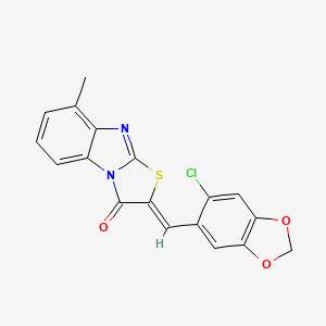 molecular formula C18H11ClN2O3S B4890694 2-[(6-chloro-1,3-benzodioxol-5-yl)methylene]-8-methyl[1,3]thiazolo[3,2-a]benzimidazol-3(2H)-one 