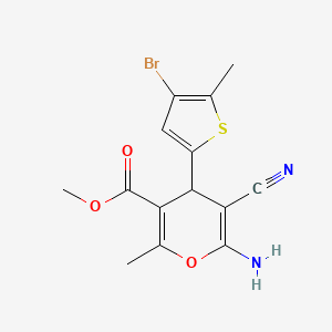 molecular formula C14H13BrN2O3S B4890726 methyl 6-amino-4-(4-bromo-5-methyl-2-thienyl)-5-cyano-2-methyl-4H-pyran-3-carboxylate 