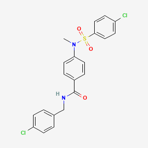 molecular formula C21H18Cl2N2O3S B4890727 N-(4-chlorobenzyl)-4-[[(4-chlorophenyl)sulfonyl](methyl)amino]benzamide 